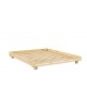 Social bed features strong pine slatted platform